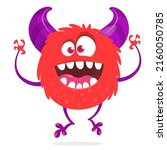 funny cartoon smiling monster... | Shutterstock .eps vector #2160050785