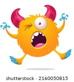 funny cartoon smiling monster... | Shutterstock .eps vector #2160050815