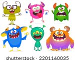 Funny Cartoon Monsters. Set Of...