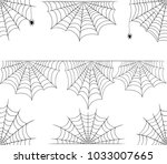 halloween cobweb vector frame... | Shutterstock .eps vector #1033007665