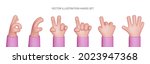 set of cartoon 3d hands . hand... | Shutterstock .eps vector #2023947368
