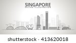 Singapore City Skyline. Vector...