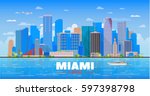 Miami Florida Skyline With...