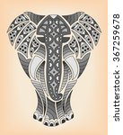 colored elephant in tattoo... | Shutterstock .eps vector #367259678