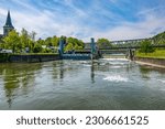 Small photo of Sluice on the Meuse river Anseremme near Dinant Wallonia, Belgium.