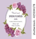vintage floral greeting card... | Shutterstock . vector #425334178