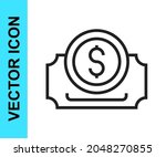 black line cinema ticket icon... | Shutterstock .eps vector #2048270855