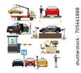icons set of car shop  car show ... | Shutterstock . vector #705661888