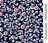 seamless flower pattern on navy | Shutterstock .eps vector #1904234065