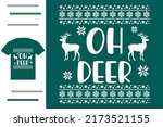 oh deer christmas t shirt... | Shutterstock .eps vector #2173521155