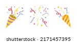 exploding party popper with... | Shutterstock .eps vector #2171457395