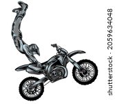 motocross rider doing freestyle ... | Shutterstock .eps vector #2059634048