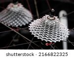 Criterium of Dauphine Libere cycling race 2018. Racing bike.  Derailleur gear. Close-up.  Saint Gervais Mont Blanc. France.