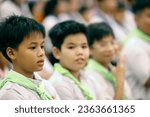 Small photo of Song Vinh catholic church. Children during Holy Thursday Mass. Holy Thursday is the commemoration of the Last Supper of Jesus Christ. Vietnam. 04-30-2023