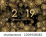 golden new year 2019 concept.... | Shutterstock .eps vector #1204528282