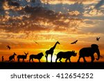 Silhouettes Of Animals On...