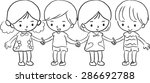 boys and girls hold hands | Shutterstock .eps vector #286692788