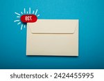 Small photo of Envelopes with letter and mail box.mail box background,Mail Box in Front of a House , Post in the door mailbox,Mail Communication Connection message , email marketing concept, person reading e-mail