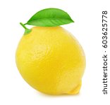 Lemon with leaf isolated on...