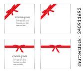 flat set of cards with red gift ... | Shutterstock .eps vector #340911692