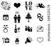 valentine day love icons set... | Shutterstock .eps vector #368125178