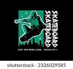 Vector illustration on the theme of skateboarding and skateboard in New York City for streetwear and urban style t-shirts design, hoodies, etc