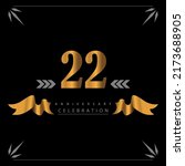 22 anniversary celebration 3d... | Shutterstock .eps vector #2173688905