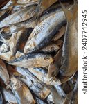 Small photo of salted fish.Salted fish is fish that has been preserved by salting. This salting process involves adding salt to reduce the water content and prevent bacterial growth.