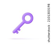 3d key icon isolated on white... | Shutterstock .eps vector #2101303198