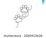 paw prints and heart. hand... | Shutterstock .eps vector #2060413628