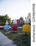 Small photo of BEIJING, CHINA, SEPTEMBER 8, 2018: Miffy rabbit statue at Beijing World Park