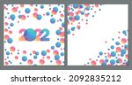 2022 postcard with bubble print.... | Shutterstock .eps vector #2092835212