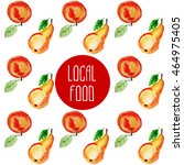 local food sign in frame with... | Shutterstock . vector #464975405