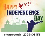 Happy Indepedence Day Indian Illustration English