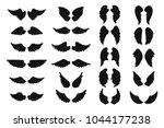 set of hand drawn angel or bird ... | Shutterstock .eps vector #1044177238