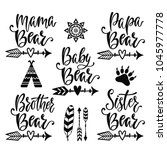 mama  papa  baby  brother ... | Shutterstock .eps vector #1045977778