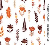 autumn floral elements  flowers ... | Shutterstock .eps vector #2040268592