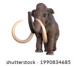 Columbian Mammoth Walking 3d Illustration - During the Ice Age of North America the Columbian Mammoth was the megafauna of the continent.