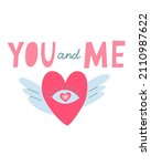 cute card for valentine's day ... | Shutterstock .eps vector #2110987622