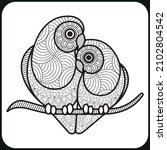 bird mandala coloring book... | Shutterstock .eps vector #2102804542