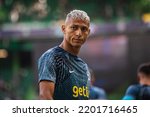 Small photo of Lisbon, Portugal - 09 13 2022: UEFA Champions League game between Sporting CP and Tottenham Hotspur F.C; Richarlison during warm up