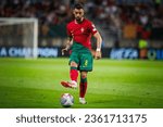 Small photo of Faro, Portugal - 09 11 2023: UEFA Euro 2024 qualifying game between Portugal and Luxembourg in Estadio Algarve; Bruno Fernandes during game