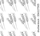 seamless wheat pattern. hand... | Shutterstock .eps vector #336127505