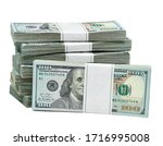 New design dollar bundles isolated on white background. Including clipping path	