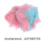 Pink and blue cotton candy isolated on a white background.