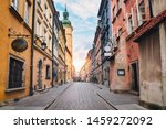 City Street Of Old Town In...