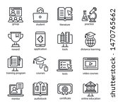 online education icon set ... | Shutterstock .eps vector #1470765662