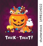 halloween trick or treat party... | Shutterstock .eps vector #1498114022