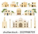 traditional arabic houses set... | Shutterstock .eps vector #2029988705