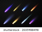 set of neon space falling down... | Shutterstock .eps vector #2035988498